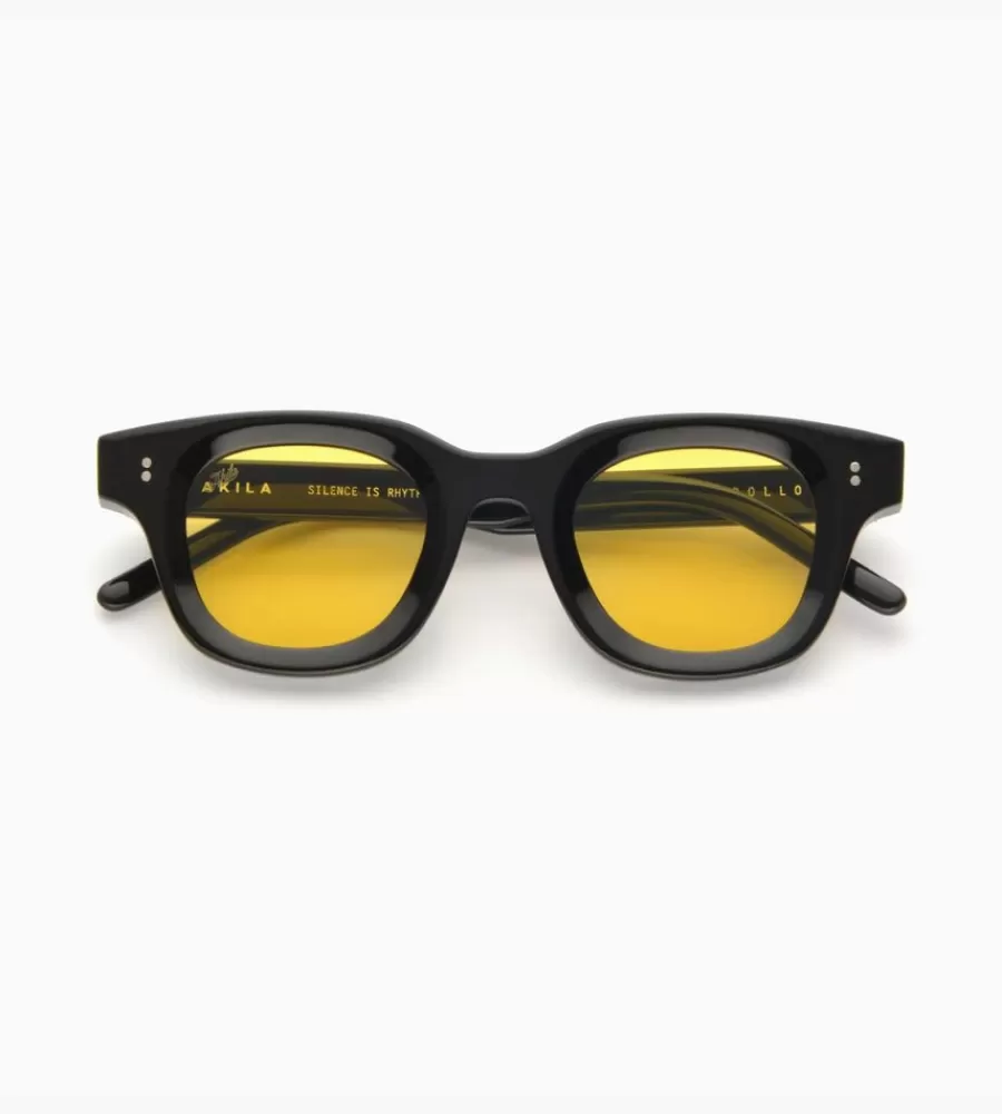 Zonnebrillen^AKILA Apollo Black Frame - Yellow Lenses