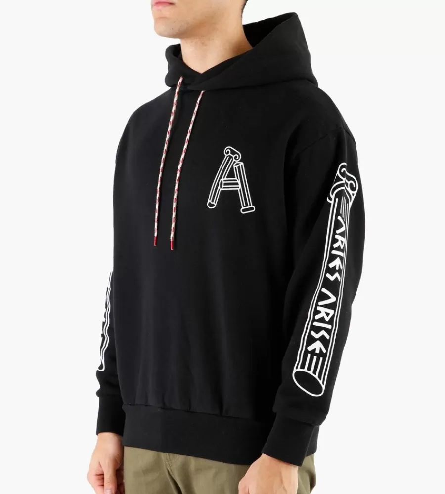 Tops^ARIES Column Hoodie Black