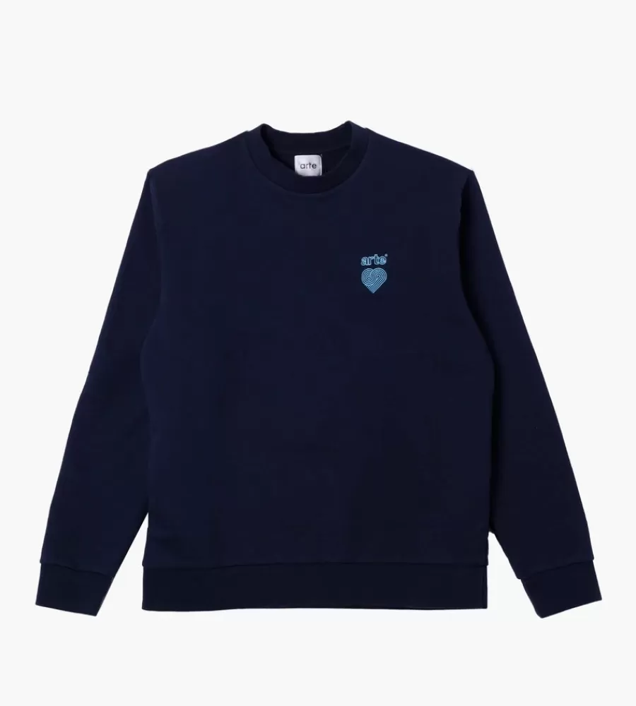 Tops^ARTE ANTWERP Conrad Heart Logo Crewneck Navy