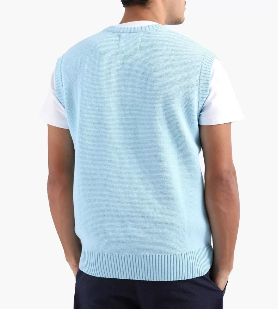 Tops^ARTE ANTWERP Karl Logo Knit Vest Light Blue