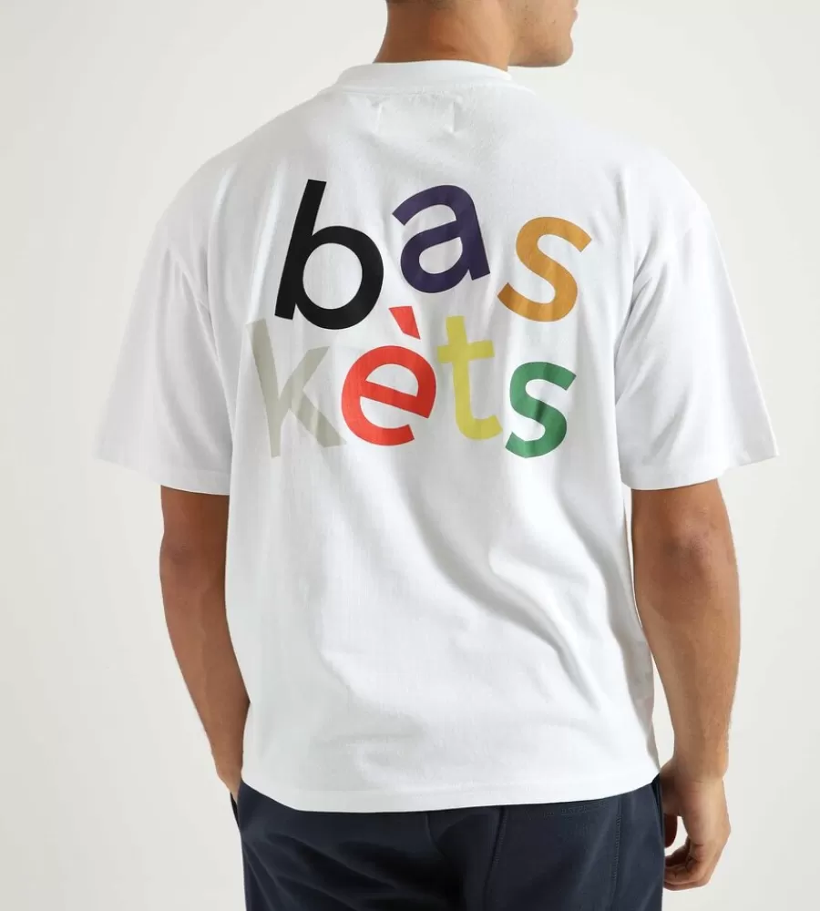 Tops^BASKÈTS Baskets Falling Letters Multicolour Tee White