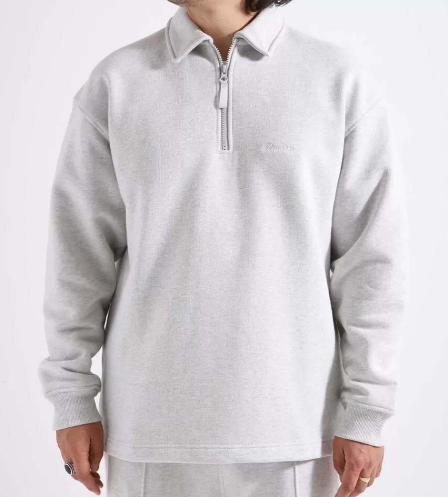 Tops^BASKÈTS Baskets Modern Half-Zip Polo Ash Grey