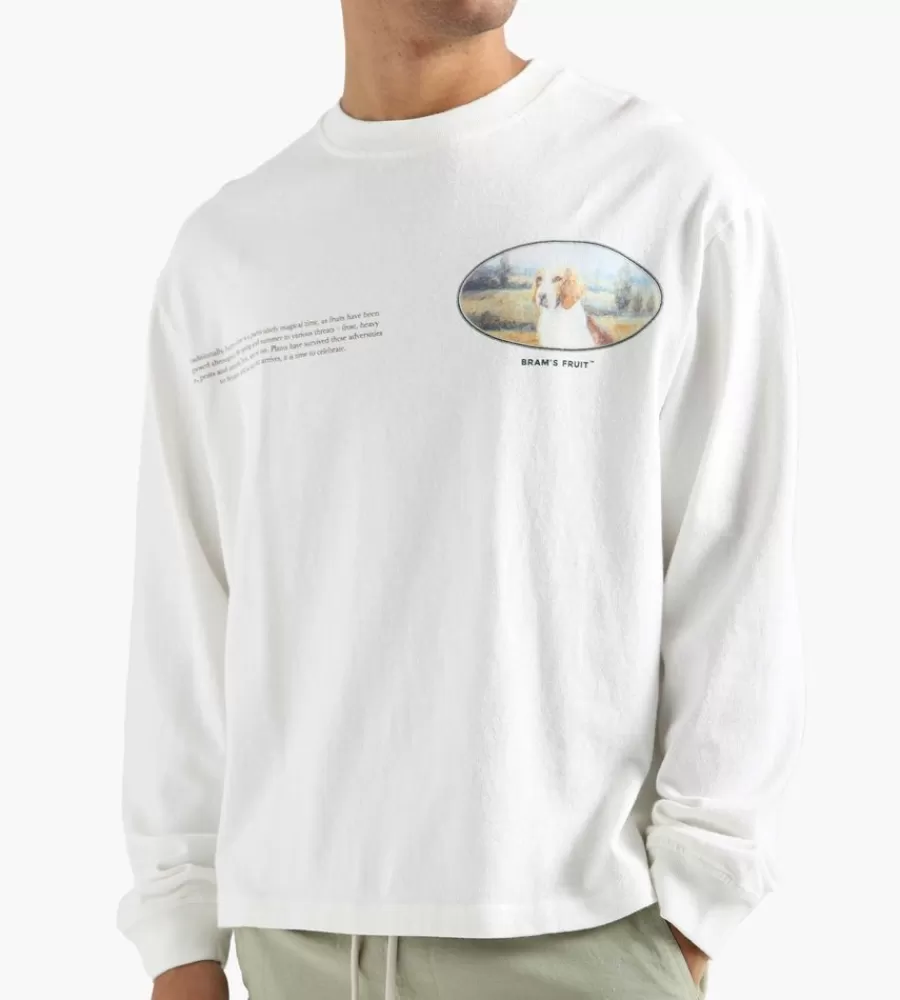 Tops^BRAM's FRUIT Forgotten Fruits Beagle Longsleeve White