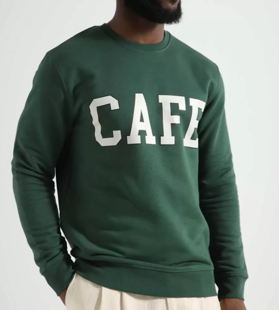 Tops^CAFÉ-MOUNTAIN Cafe-Mountain College Crewneck Cedar Green