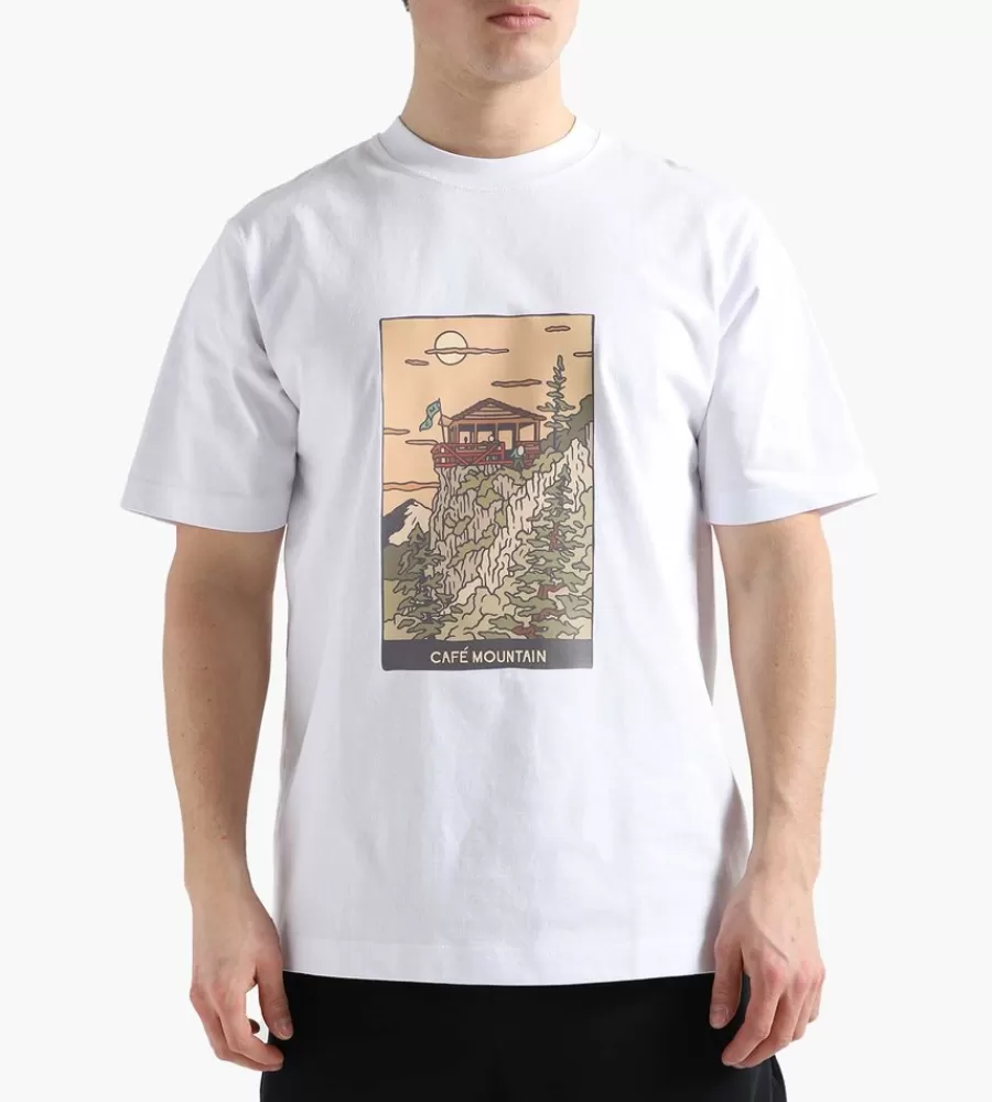 Tops^CAFÉ-MOUNTAIN Cafe-Mountain Mountainside Tee White