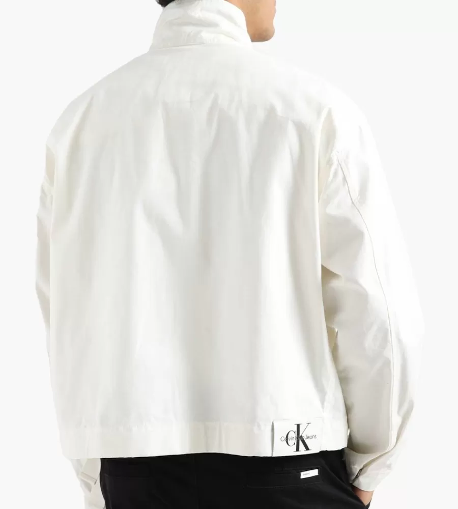 Jassen^CALVIN KLEIN Boxy Cropped Shacket Ancient White