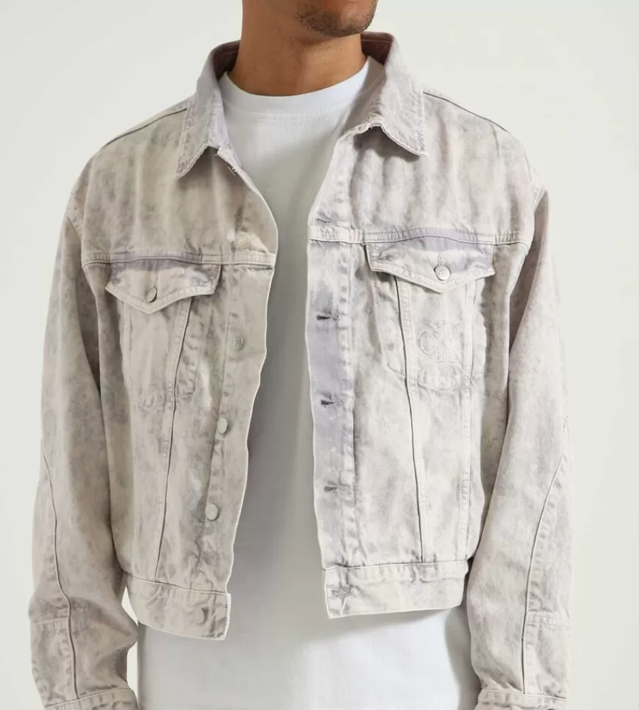 Jassen^CALVIN KLEIN Boxy Panel Denim Jacket Purple Moon