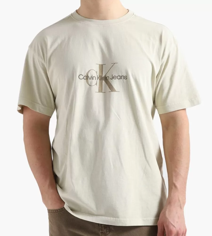 Tops^CALVIN KLEIN Monologo Mineral Dye Tee Classic Beige