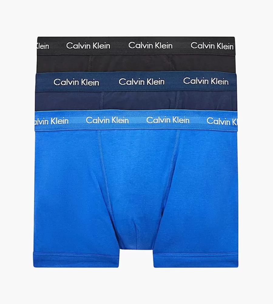 Ondergoed^CALVIN KLEIN Trunk 3Pk C-Black Blue Blue