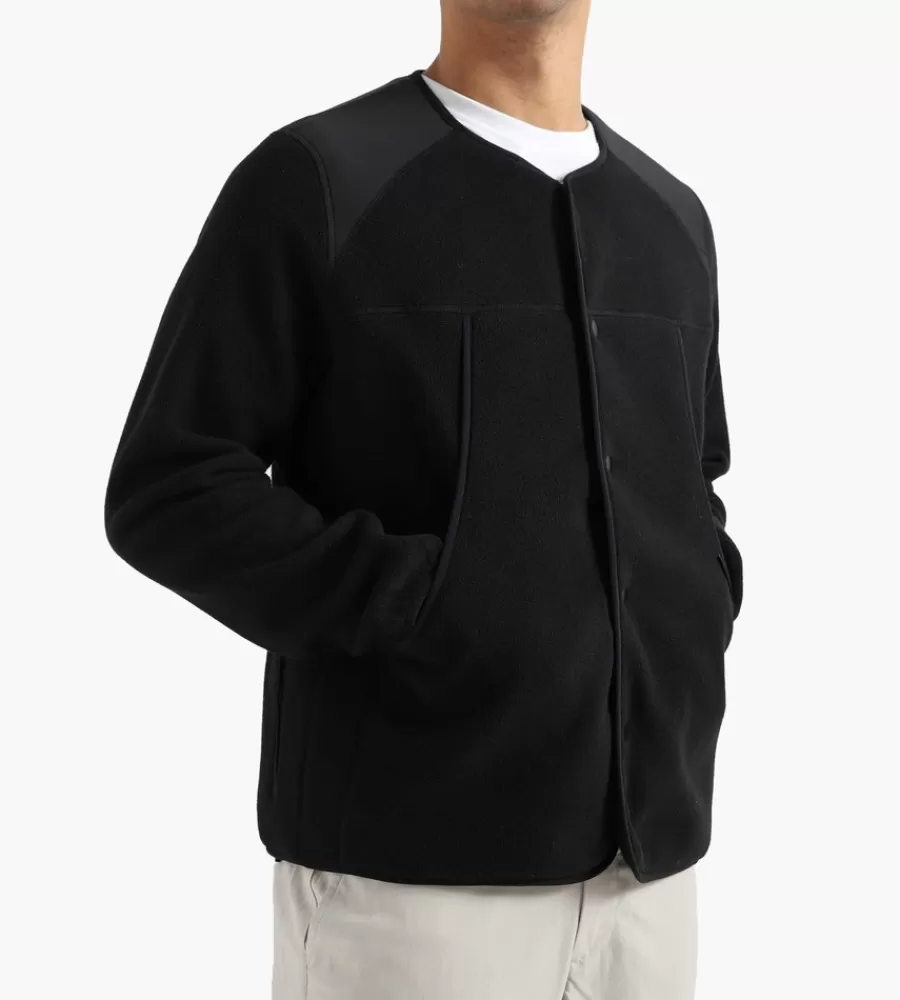 Tops^CARRIER GOODS Micro Fleece Cardigan Black