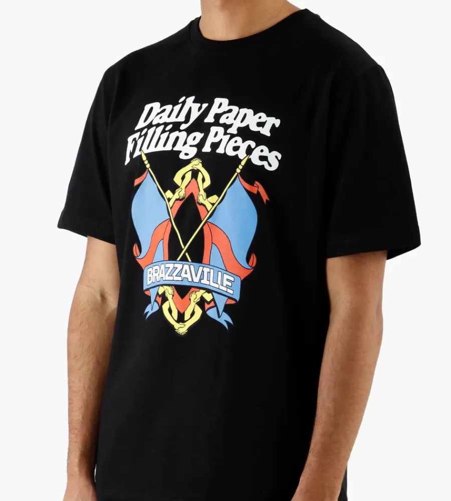 Tops^DAILY PAPER X Filling Pieces Flag T-Shirt Black