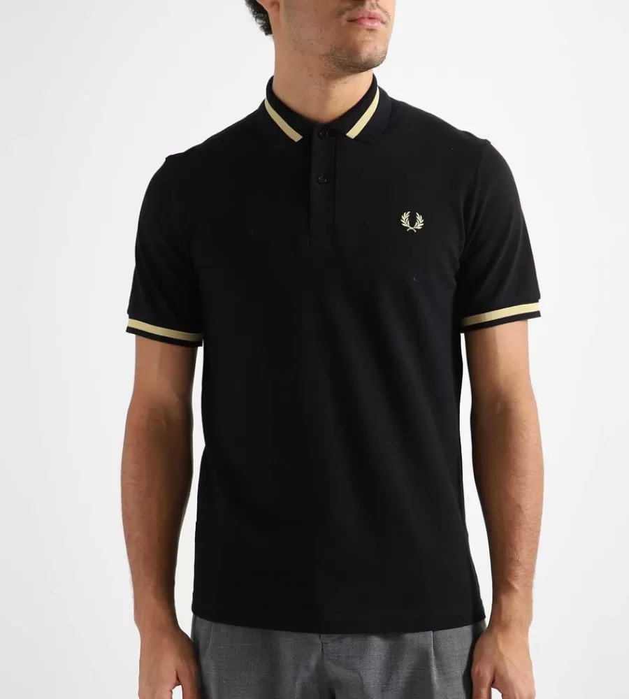 Tops^FRED PERRY Single Tipped Shirt Black Champagne