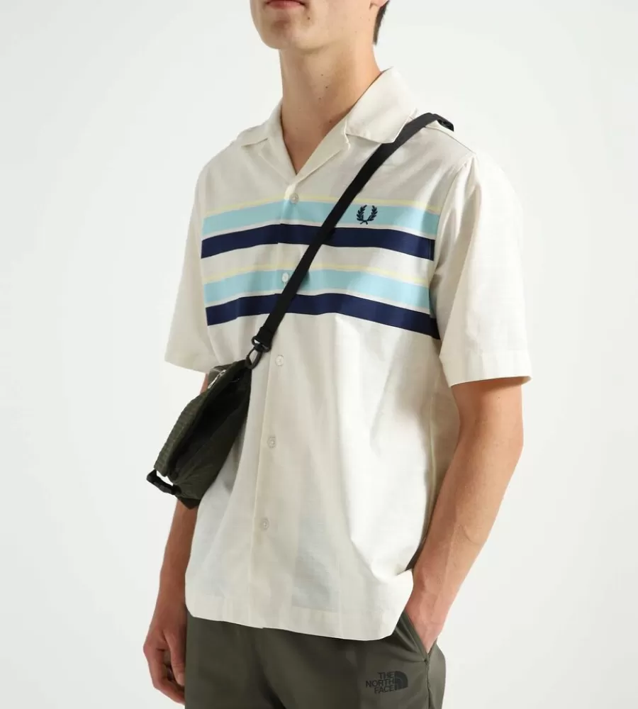 Tops^FRED PERRY Striped Beach Shirt Ecru