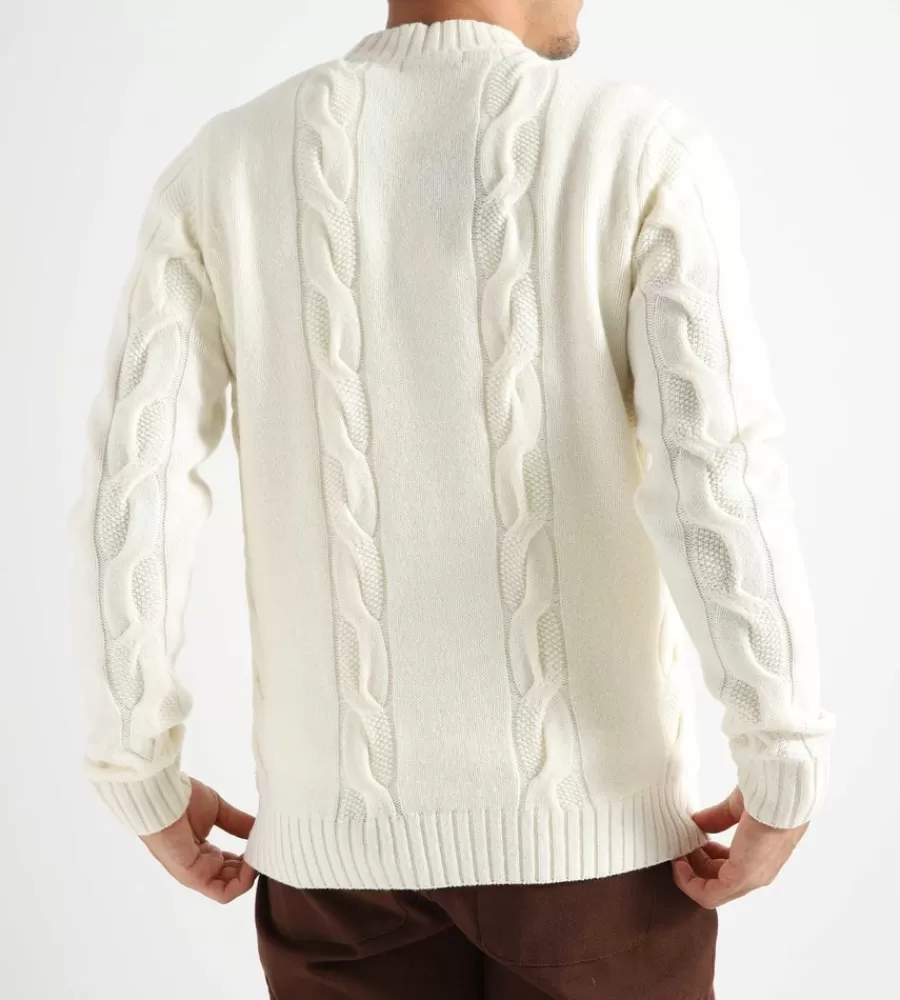 Tops^FRED PERRY Textured Cable Knit Jumper Ecru