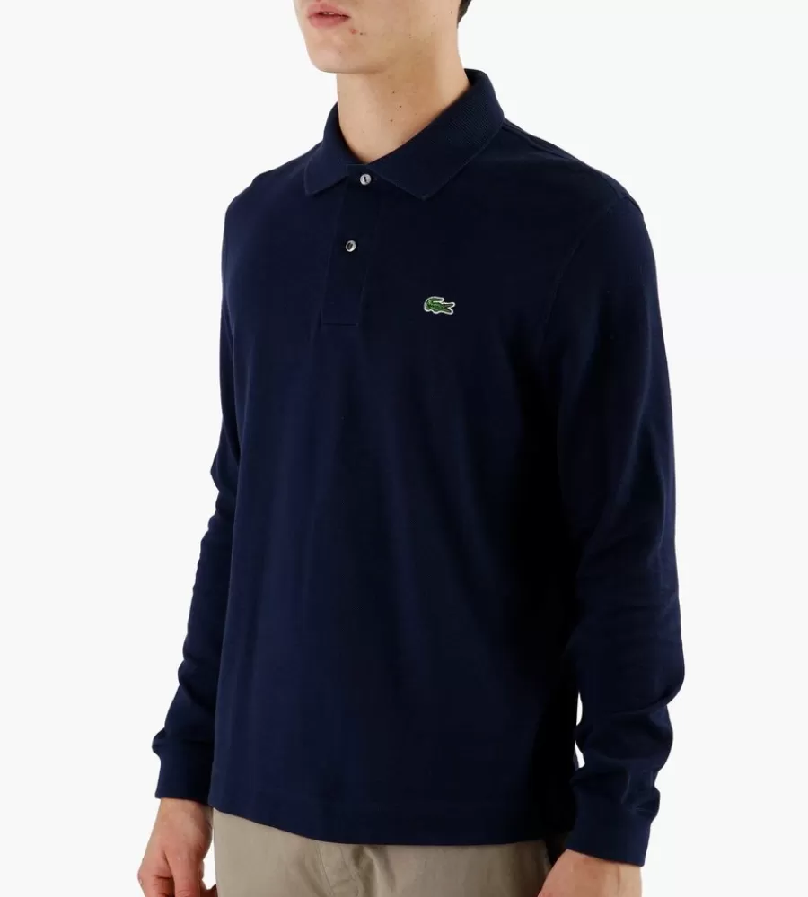 Tops^LACOSTE 1Hp4 Men's L S Polo 08 Navy Blue