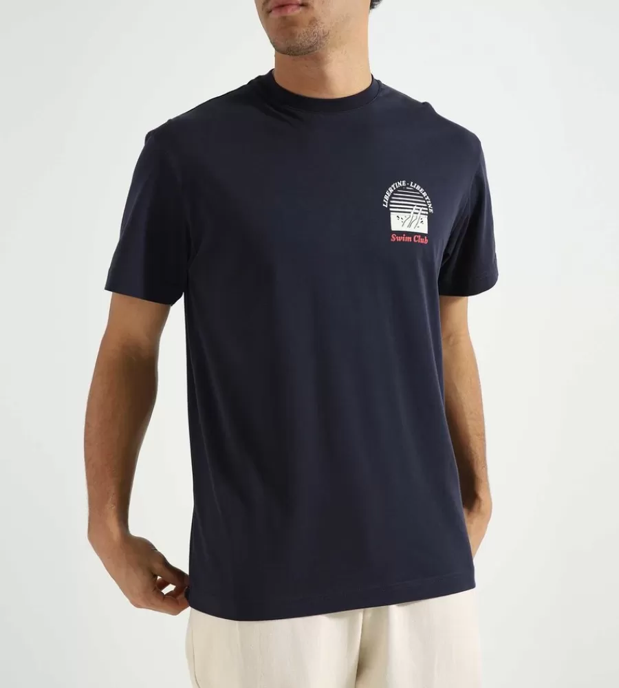 Tops^LIBERTINE-LIBERTINE Beat Swim Club T-Shirt Dark Navy