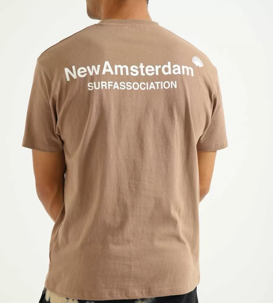 Tops^NEW AMSTERDAM SURF ASSOCIATION New Amsterdam Logo Tee Sand