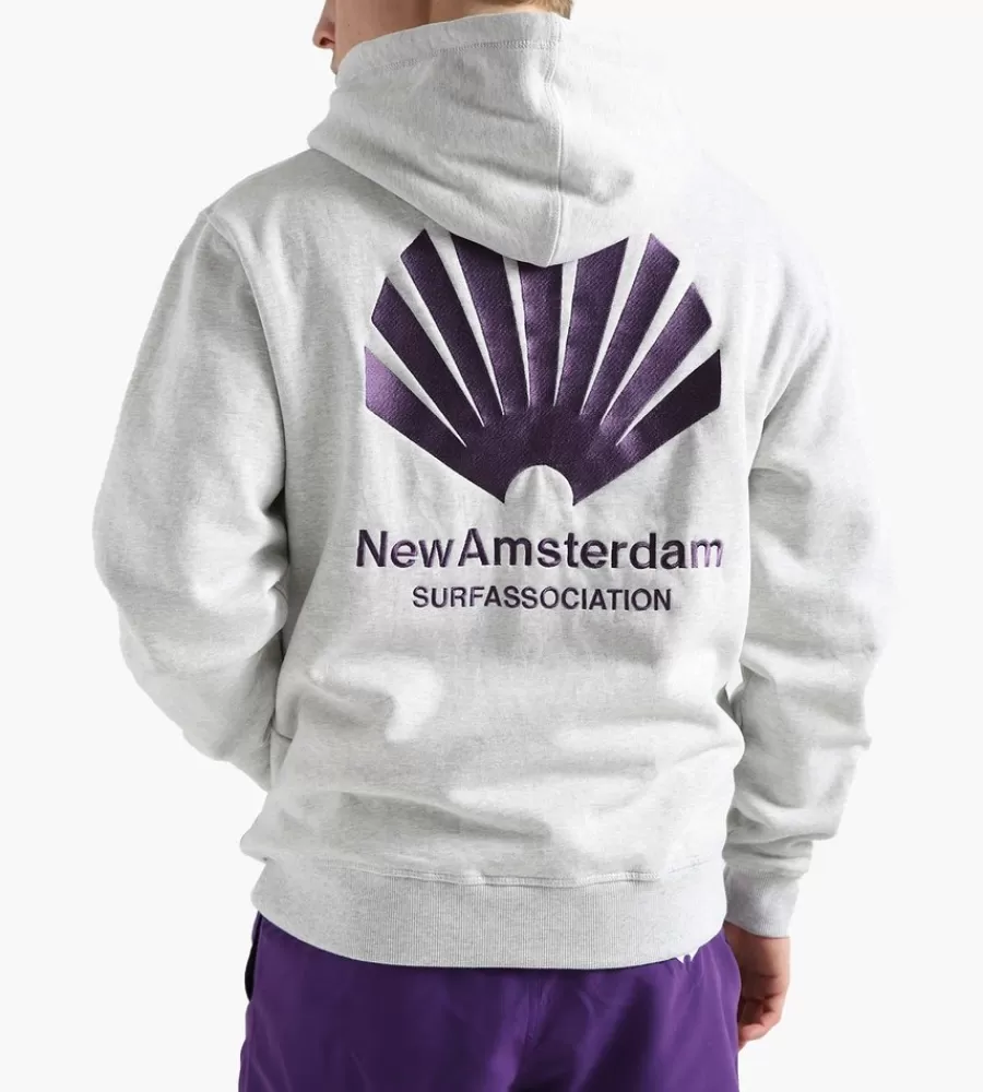 Tops^NEW AMSTERDAM SURF ASSOCIATION Logo Hoodie Ash Acai