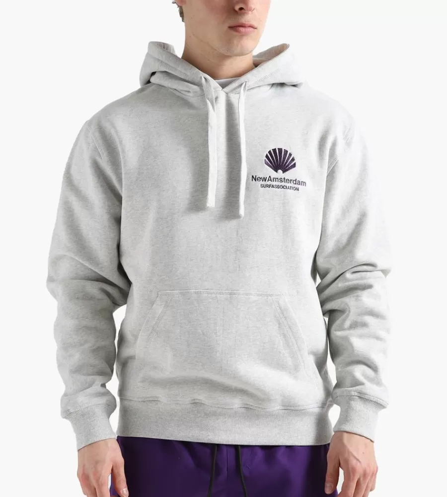 Tops^NEW AMSTERDAM SURF ASSOCIATION Logo Hoodie Ash Acai