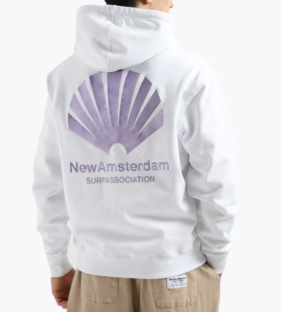 Tops^NEW AMSTERDAM SURF ASSOCIATION Logo Hoodie White Lilac