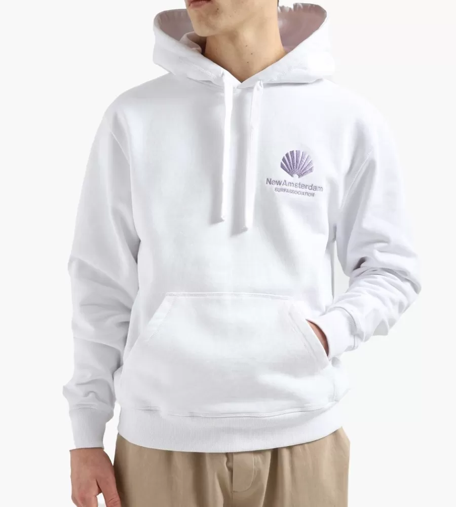 Tops^NEW AMSTERDAM SURF ASSOCIATION Logo Hoodie White Lilac