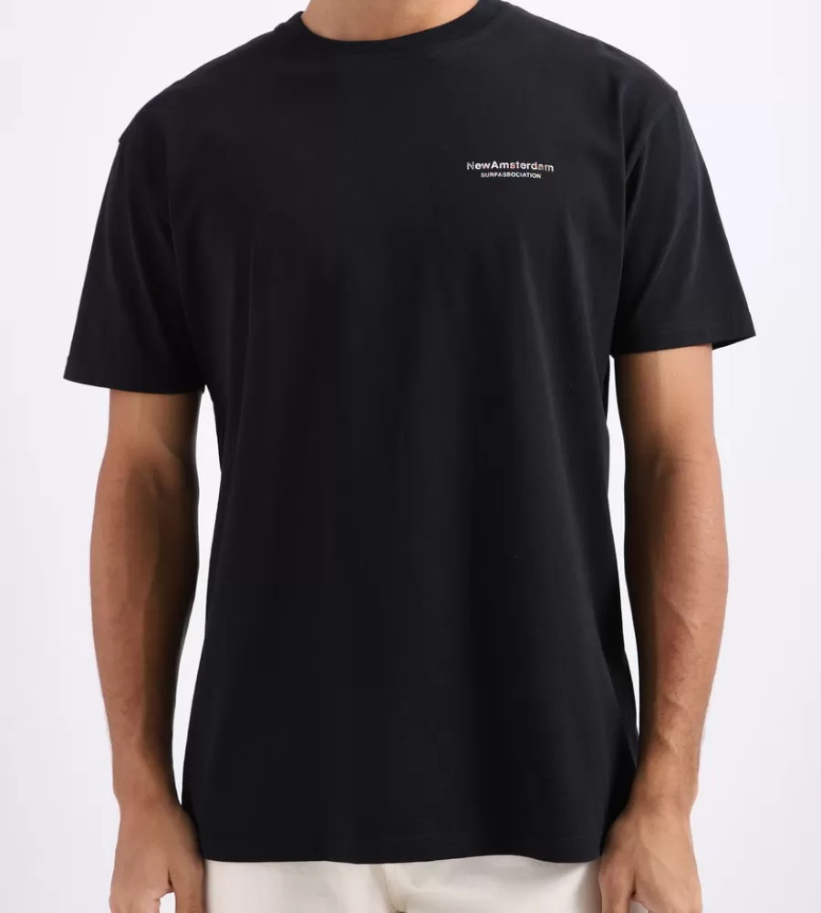 Tops^NEW AMSTERDAM SURF ASSOCIATION Oyster Flood Tee Black