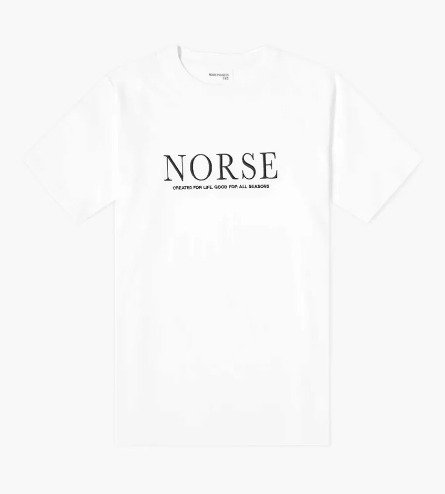 Tops^NORSE PROJECTS Niels Serif Logo White