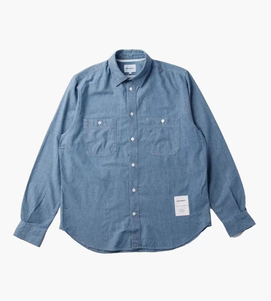 Tops^NORSE PROJECTS Silas Chambray Tab Series Indigo