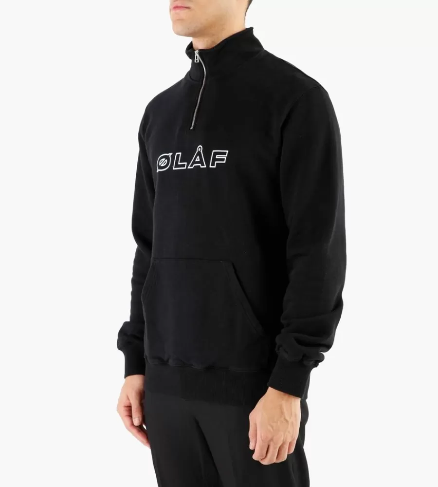 Tops^OLAF Italic Zip Mock Black