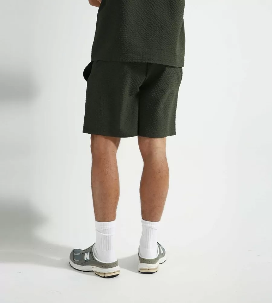 Broeken En Jeans^OLAF Seersucker Shorts Forest Green