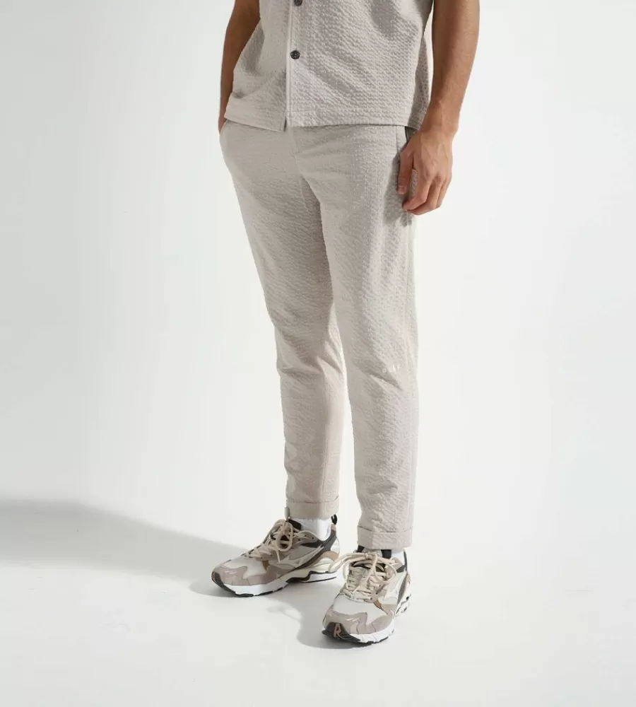 Broeken En Jeans^OLAF Seersucker Slim Trousers Cement