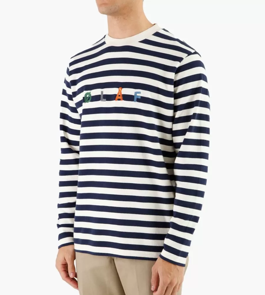 Tops^OLAF Stripe Sans Longsleeve Tee White Blue