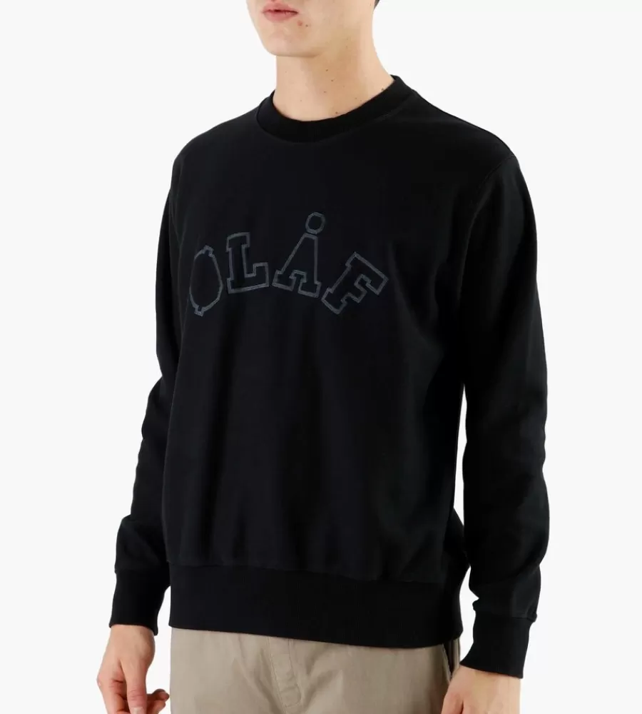 Tops^OLAF Varsity Crewneck Black