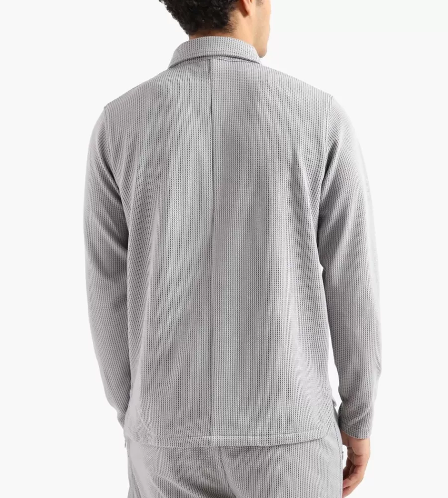 Tops^PAREL STUDIOS Prespa Quarter Zip Waffle Light Grey