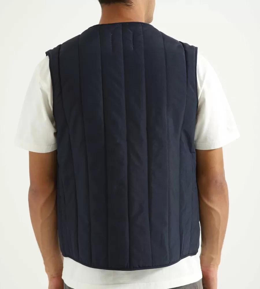 Tops^PINKORANGE Logo Zippered Vest Navy