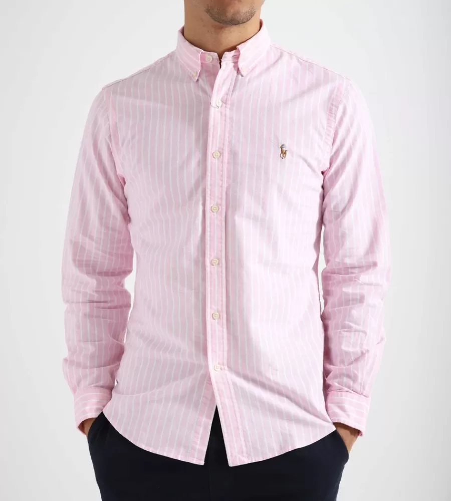 Tops^POLO RALPH LAUREN Long Sleeve Sport Shirt 4330B Pink White