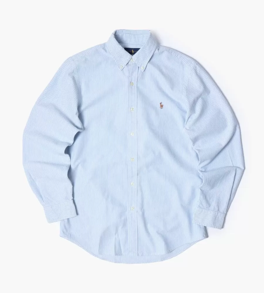 Tops^POLO RALPH LAUREN Oxford Blue White Stripe