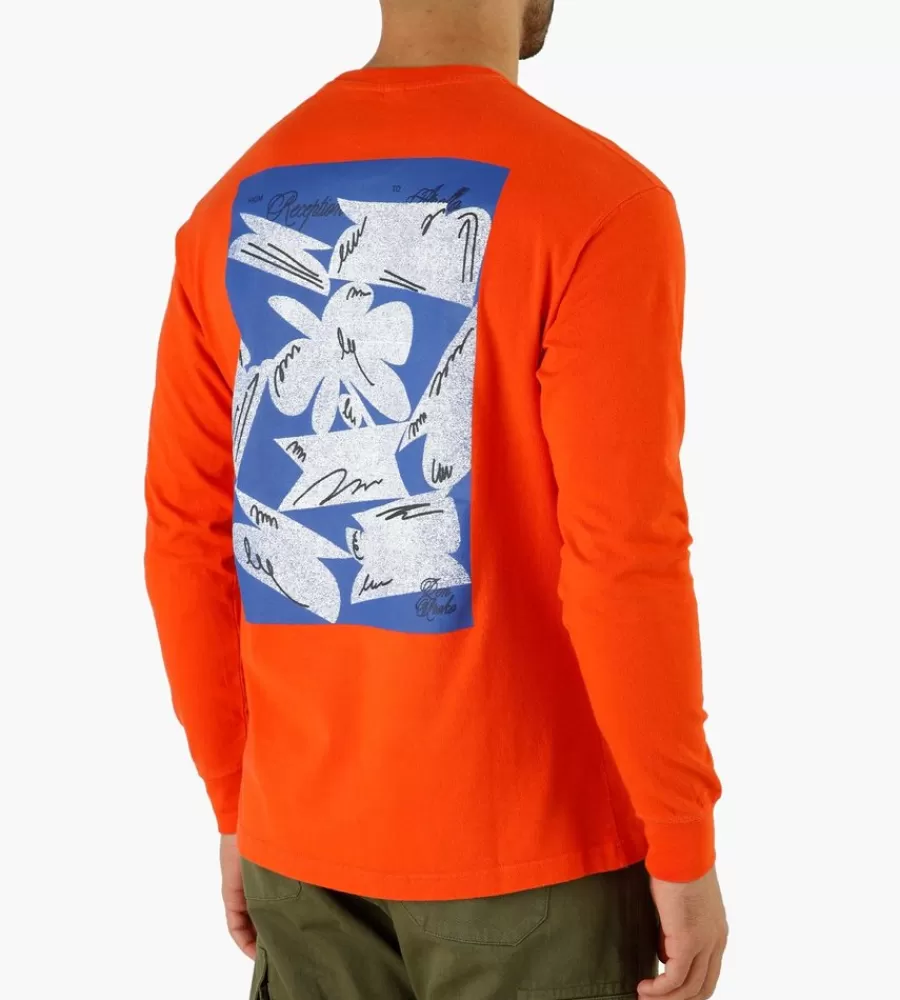 Tops^RECEPTION Longsleeve Pocket Tee Zen Mandarin Red