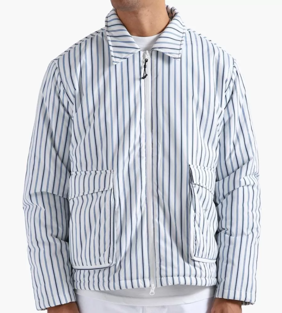 Jassen^SOULLAND Jamie Jacket White Blue Stripes