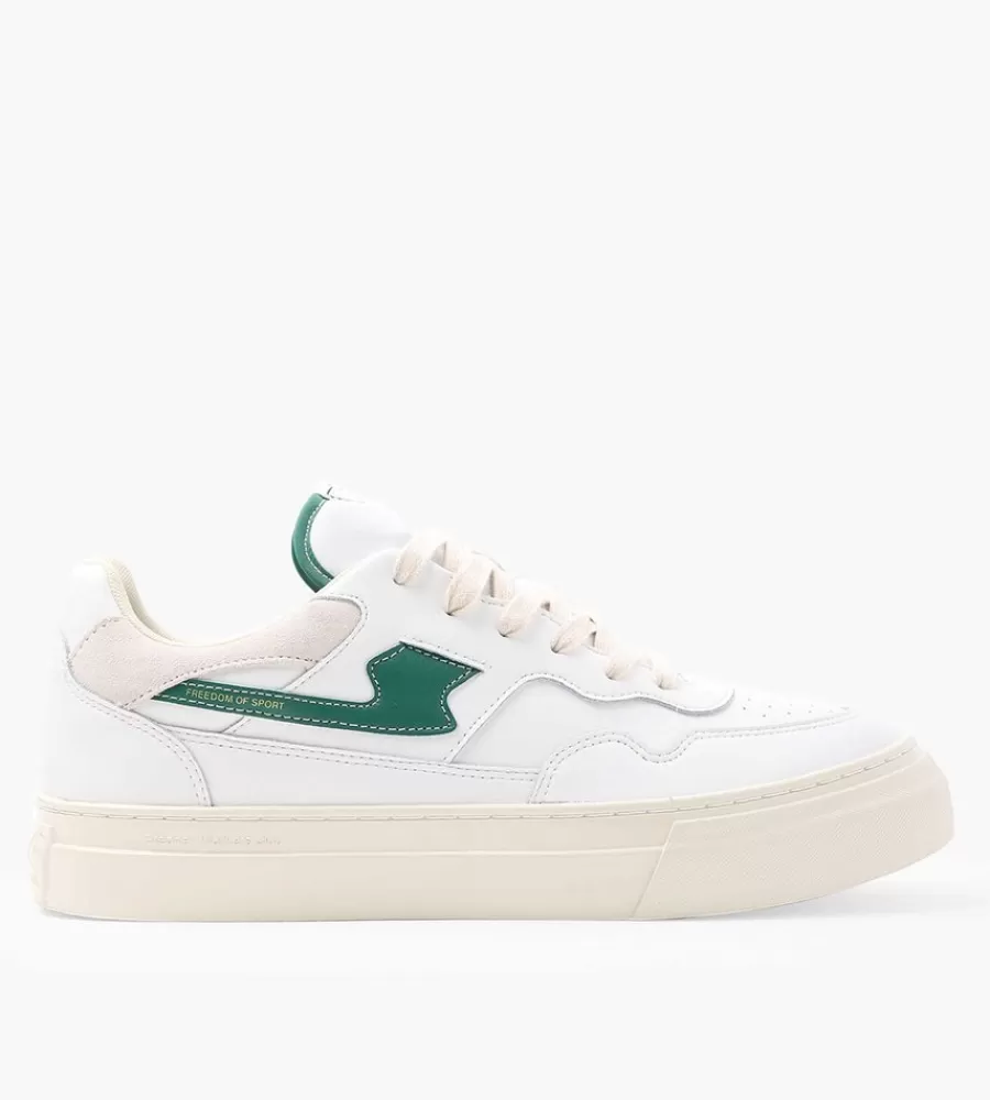 Sneakers^STEPNEY WORKERS CLUB Stepneys Workers Club Pearl S-Strike Leather White Green