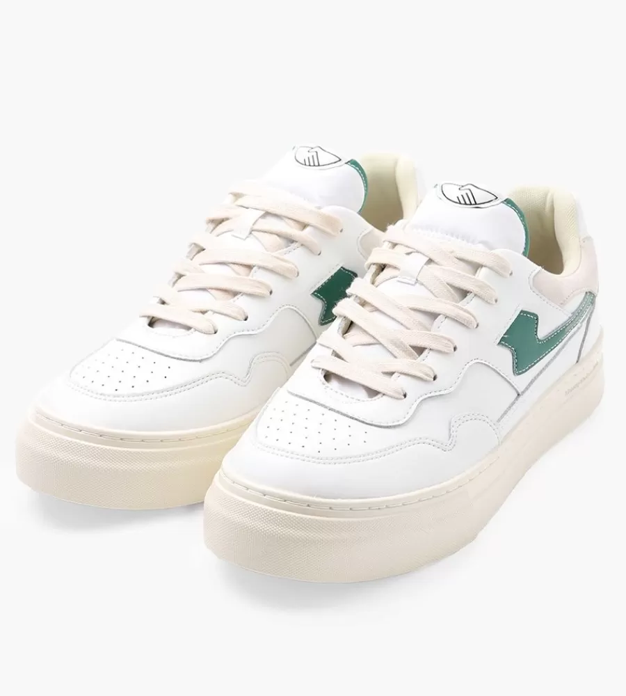 Sneakers^STEPNEY WORKERS CLUB Stepneys Workers Club Pearl S-Strike Leather White Green