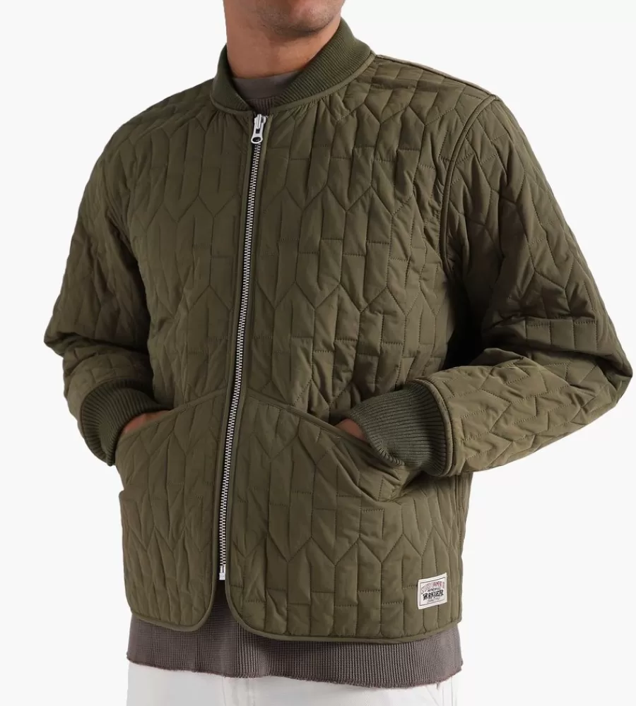 Jassen^STUSSY S Quilted Liner Jacket Olive