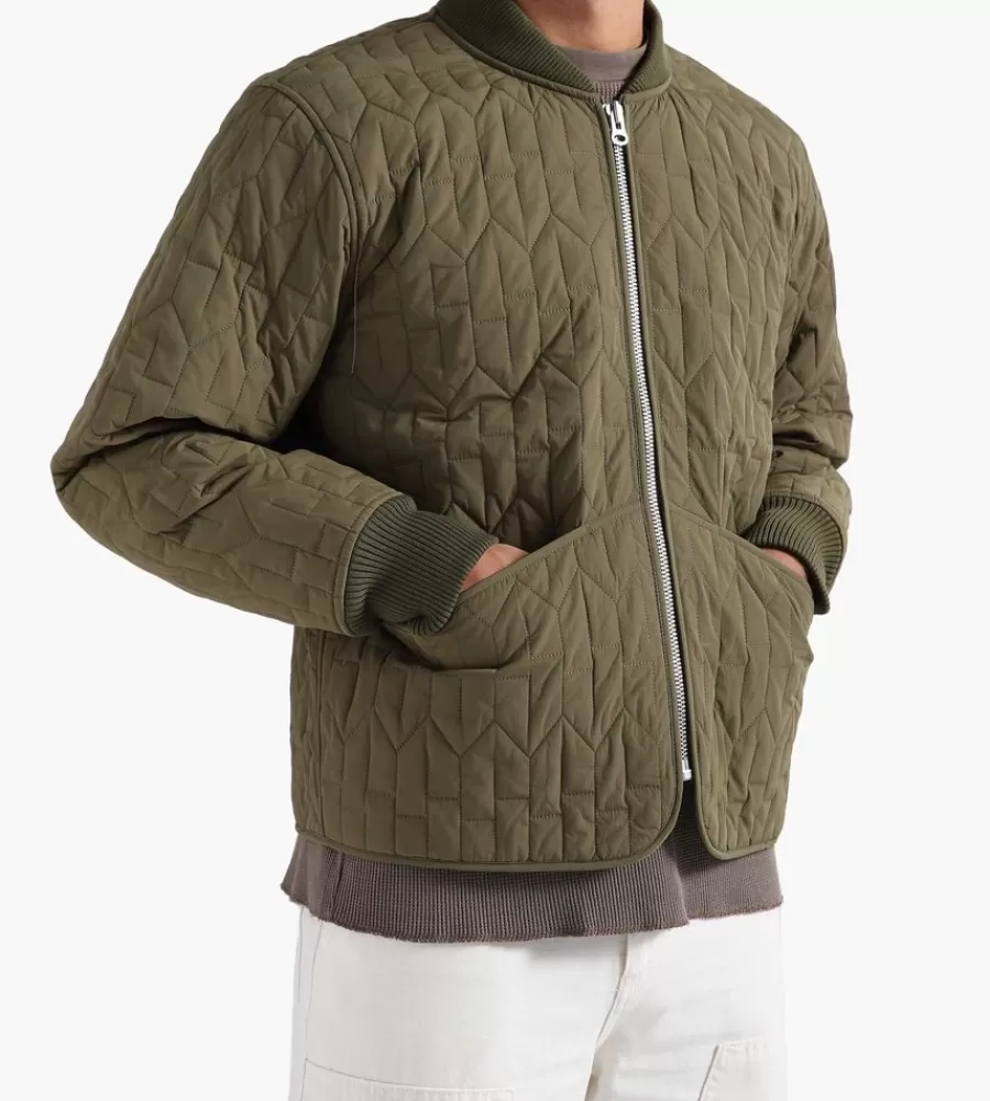 Jassen^STUSSY S Quilted Liner Jacket Olive