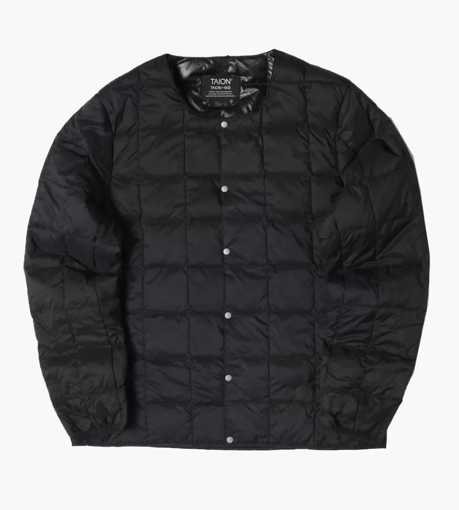 Jassen^TAION Crew-Neck Button Down Jacket Black