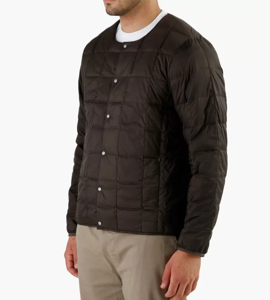 Jassen^TAION Crew-Neck Button Down Jacket Dark Choco