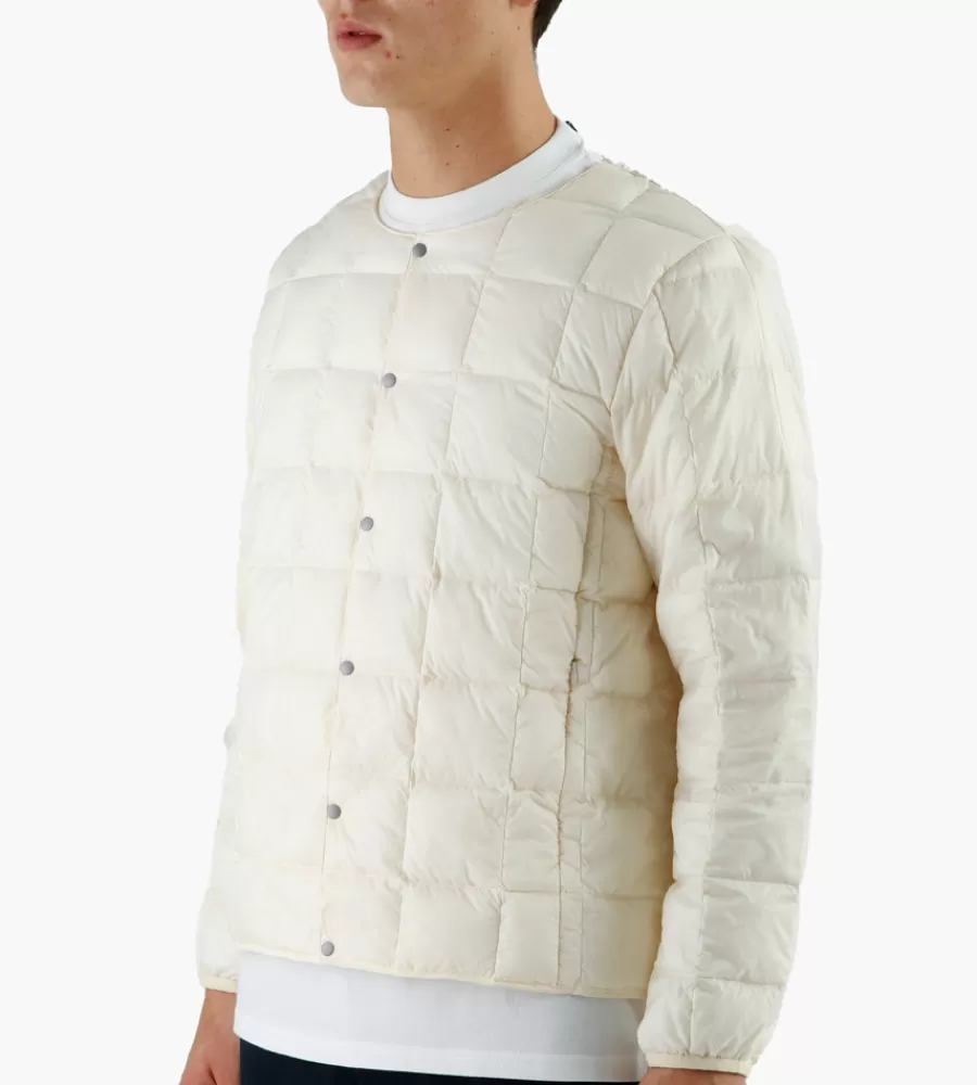 Jassen^TAION Crew-Neck Button Down Jacket Off White