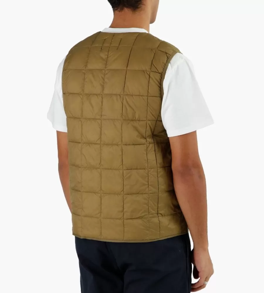 Jassen^TAION V Neck Button Down Vest Beige