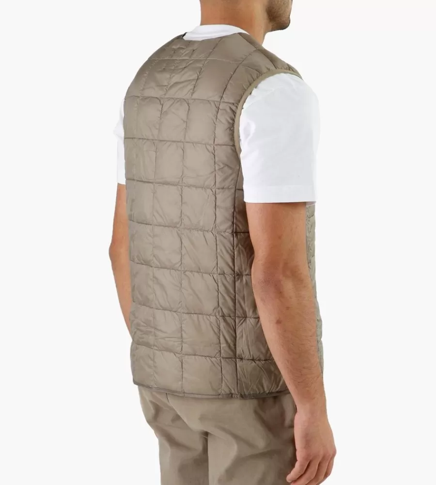 Jassen^TAION V Neck Button Down Vest Khaki