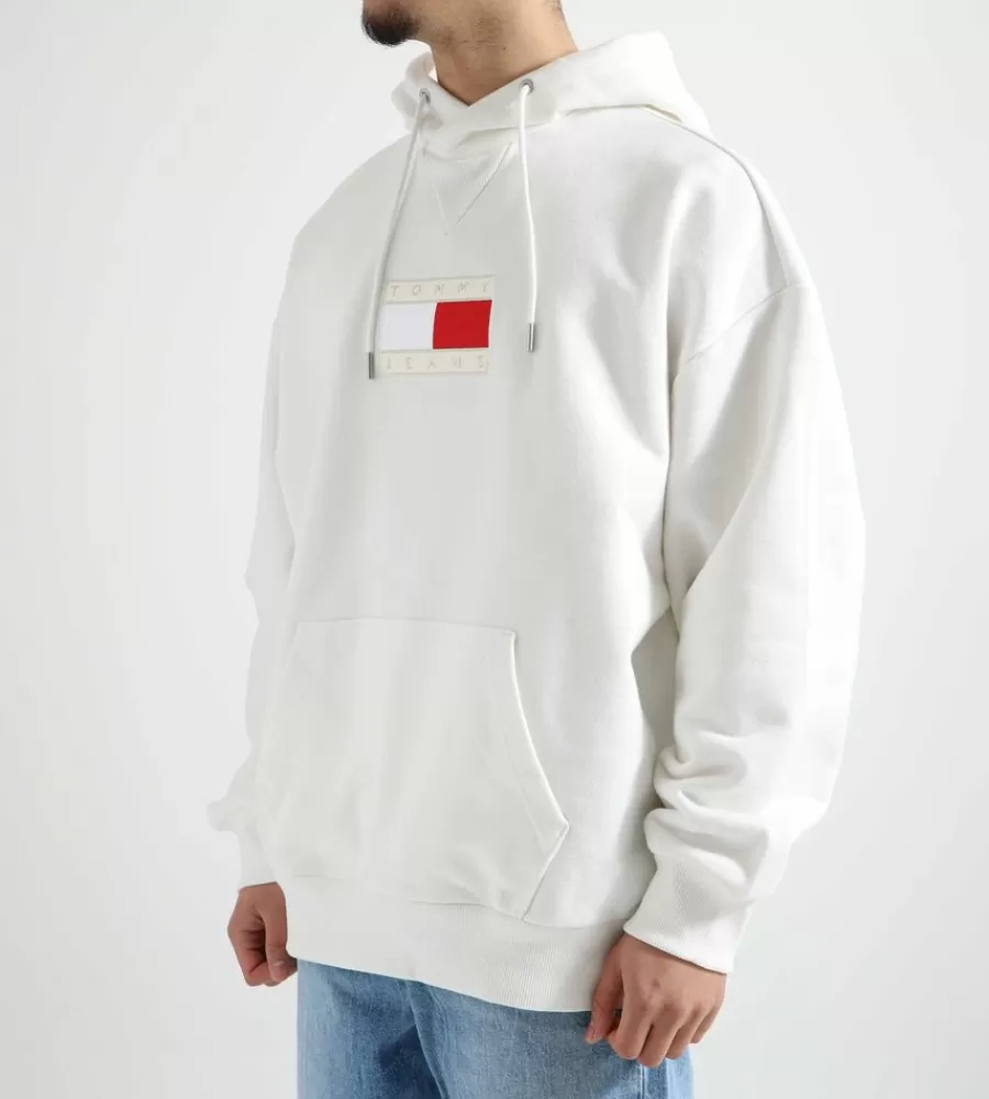 Tops^TOMMY JEANS Cu Terry Flag Hoodie Ecru