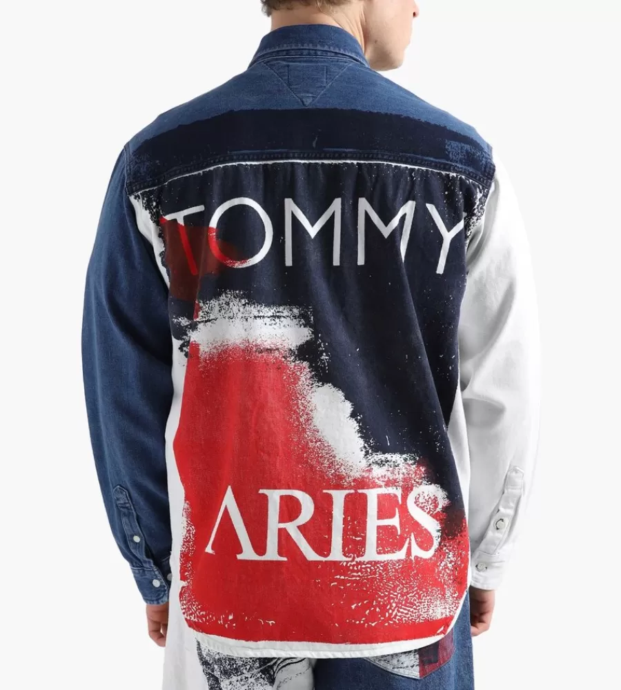 Jassen^TOMMY JEANS X Aries Flag Shirt Desert Sky